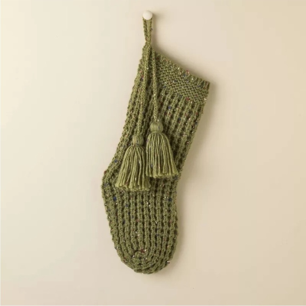Confetti Fleck Waffle Knit Christmas Stocking Sage - Hearth & Hand Magnolia 2024